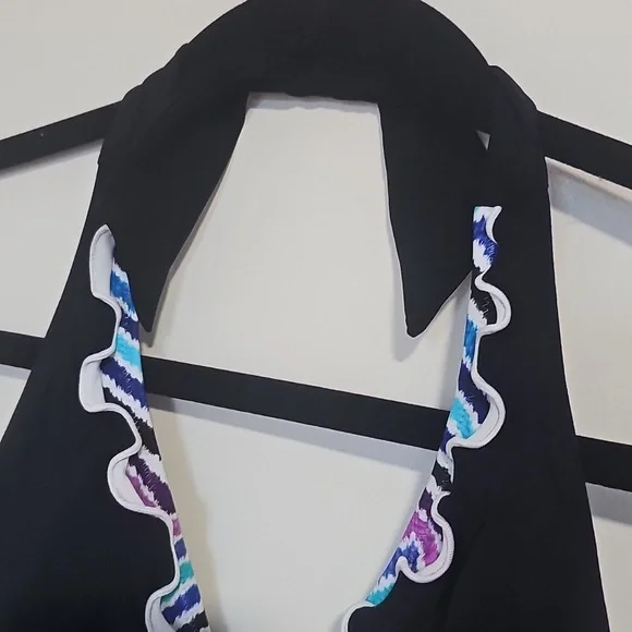 Profile by Gottex Womens Serendipity Ruffle Trim Halter Tankini Swim Top  - Picture 4 of 7